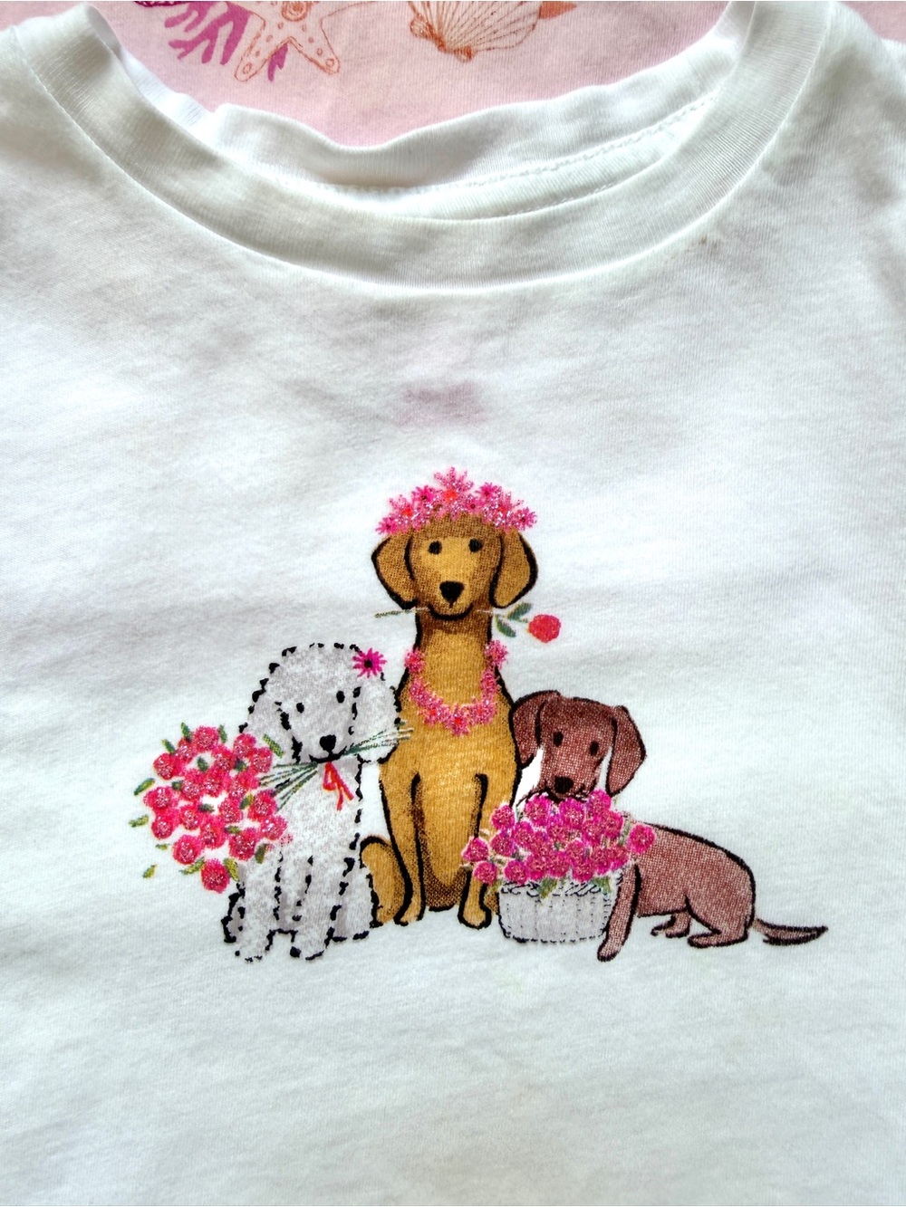 18-24M🩷 Crewcuts Toddler Girls Floral Dogs Bows Seashells Graphic Tees 💯 Cotton - Picture 8 of 10
